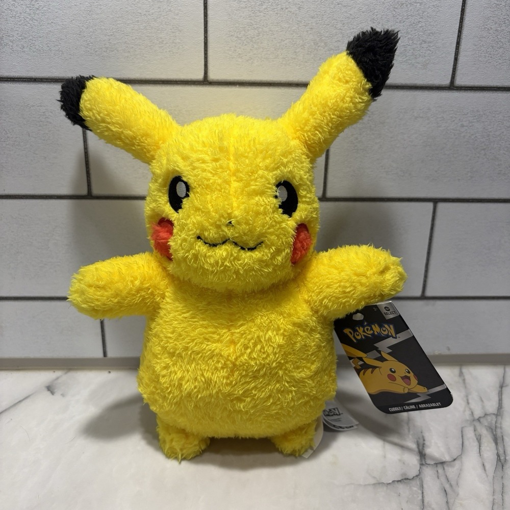 Pokémon Select Cuddly Pikachu Plush 8" Fuzzy Shaggy Jazwares PKW4206 NWT